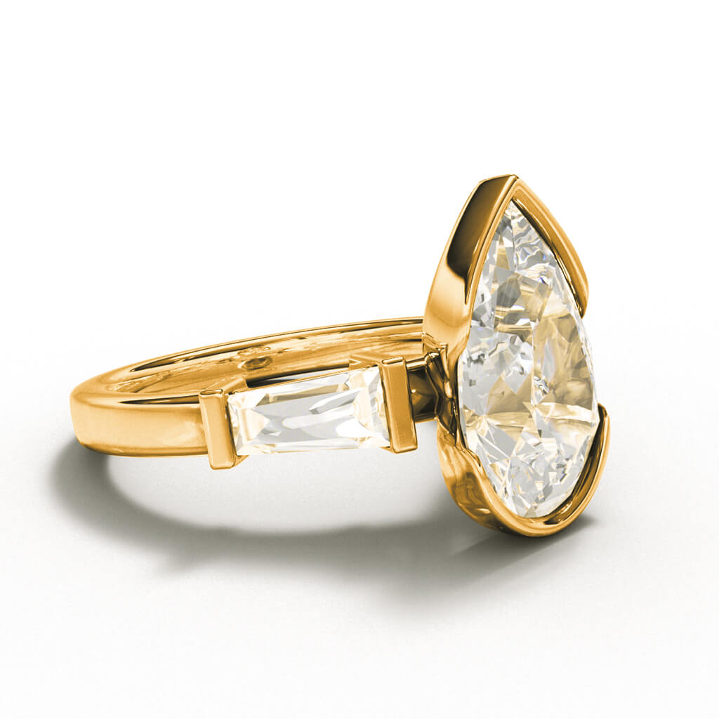 Eloge Prestige - Pear cut diamondring i rödguld 18K