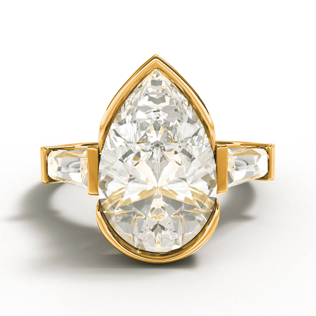Eloge Prestige - Pear cut diamondring i rödguld 18K