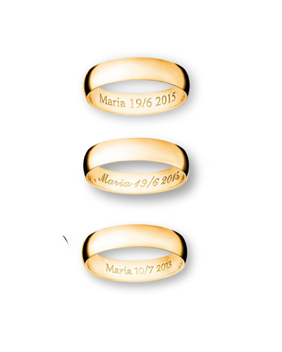 Gravyr för vigselring