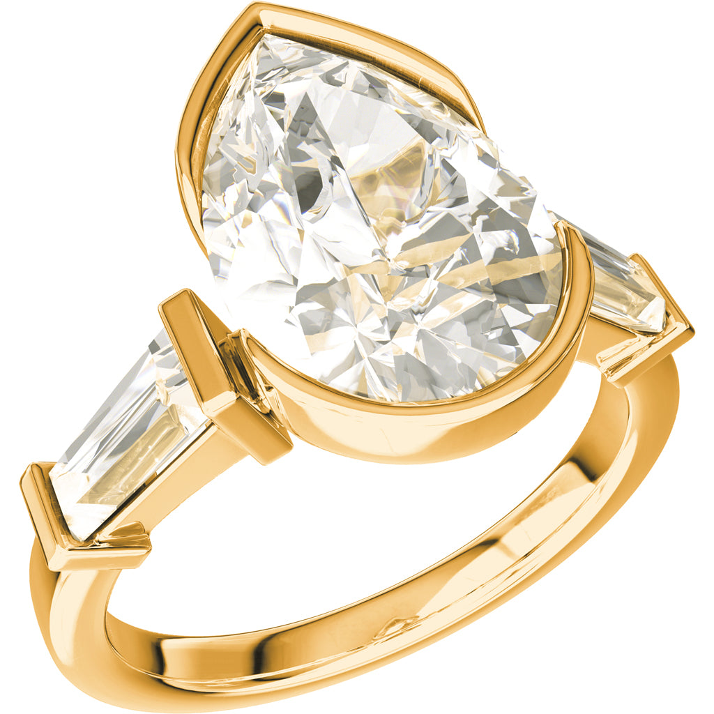 Eloge Prestige - Pear cut diamond ring in 18K rose gold