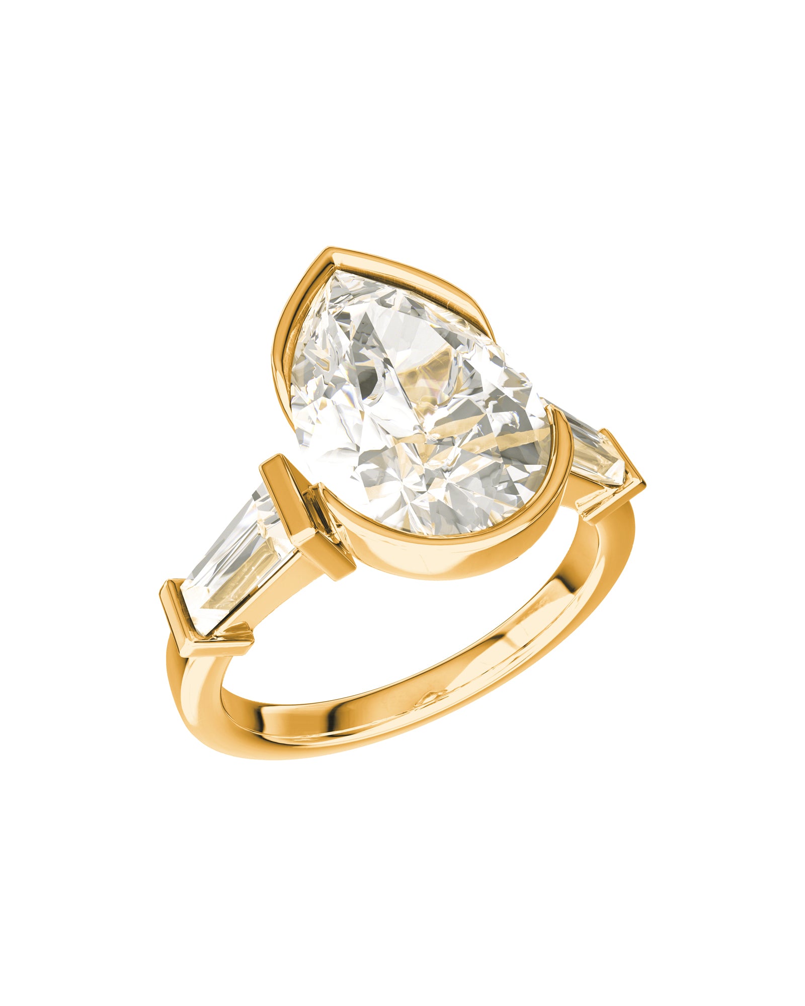 Eloge pear cut diaindring i rödguld