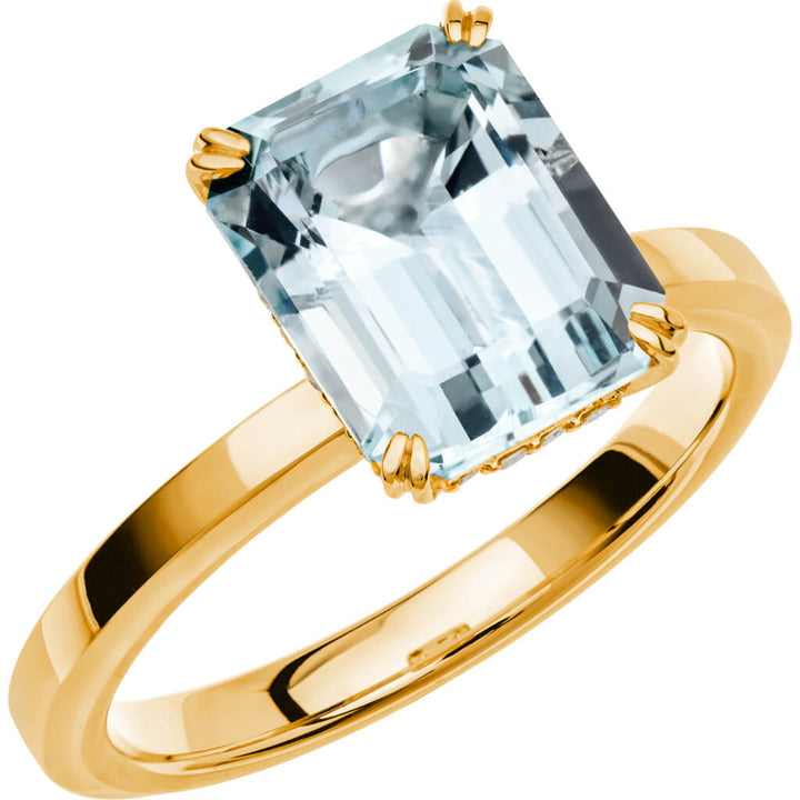 FAIRYTALE 13 Aquamarine Gemstone ring in red gold – Schalins